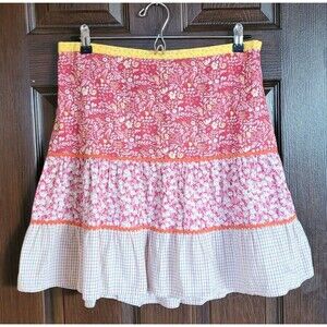 American Eagle Outfitters Size 10 Mixed Pattern Floral Boho Peasant Cotton Skirt